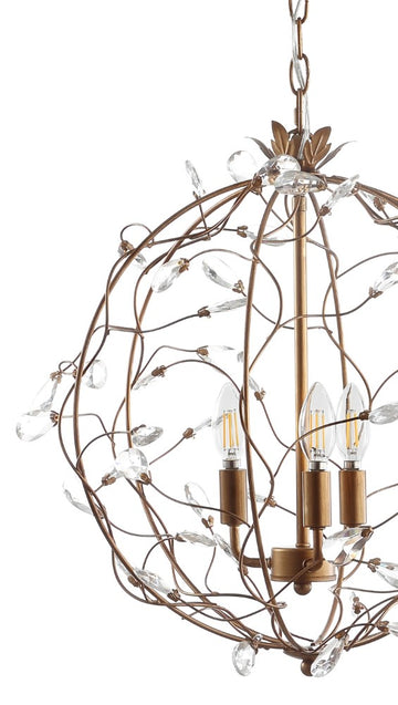 Isabelle 20" Adjustable Metal/Glass LED Pendant - JONATHAN Y